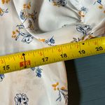 Paper Crane NWOT Baby Doll Ivory Floral Print Short Sleeve Blouse | Women’s Sz M Photo 6