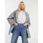Free People Gray Double Breasted Hannah Slouchy Blazer Coat Photo 1