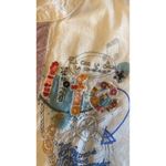 Desigual  Womens Medium White Button Up Funky Embroidery Chula Life Photo 1