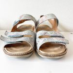 Ganter Sandals Womens Sz 8.5 39H Comfort Animal Skin Walking‎ Leather Support Silver Photo 1
