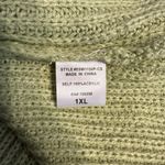 Heyson Open Knit Sweater in Light Sage size 1X Cap Sleeves Pocket NWT Green Photo 11
