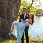 Lulus White and Blue Prom Dress Photo 3