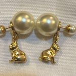Christian Dior Dior Tribales Earrings Gold-Finish Metal and White Resin Pearls Photo 4