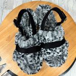 Koolaburra by Ugg ‎ Fuzz’d Out Faux Fur Sandals Black Grey 9 Cheetah Slingback Photo 4