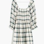 Madewell Lucie Elbow-Sleeve Smocked Mini Dress in Lebaum Plaid S Photo 4