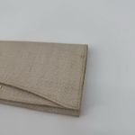 Vintage Beige Long Linen Fabric Envelope Clutch Bag Gold Tone Photo 1