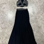 Blondie Nites Elegant Navy Evening Gown with Embellished Waist/ prom dress Photo 4