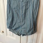Peach Love California  Blue And White Stripe Chambray Romper Size Medium‎ Photo 5