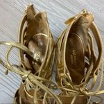 Aquazzura Beverly Hills gold metallic laceup heels Size 5 Photo 4