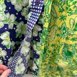 Lilly Pulitzer White Label  Blue & Green Patchwork Button Front Shirt Dress Sz M‎ Photo 6