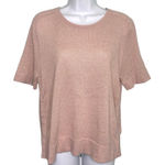 Akris Punto Lurex Knit Short Sleeve Metallic Rose, Blush Knit Top 10 Photo 0