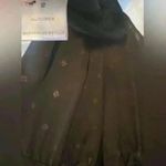 Harlowe $ Graham Harlow & Graham beautiful black blouse with gold printed snowflake designs sz SM Photo 3