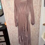 Flounce London satin long sleeve wrap maxi dress Pink Size 6 Photo 1