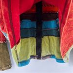 MPC Colorful Patchwork Embroidered Stitching Sip Front Hooded Jacket Artsy Pink Photo 11