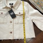 Frye  Women's Cropped Raw-Hem Denim Jacket Off white Size M NWT Jean jacket Photo 9
