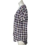 Gap Women's Multicolor Plaid Checkered Short Sleeve Crewneck Tee T-shirt Top M Photo 1