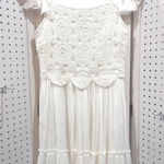White Birch  Crochet Lace Boho Mini Dress Flutter Sleeve Square Neck Photo 0