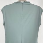 Open Edit  Funnel Mock Neck Sleeveless Midi Dress Blue Green M Slit Fitted Photo 5