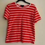 Ralph Lauren Lauren Active  Orange White Striped Crew Neck Short Sleeve Shirt Photo 0
