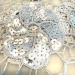 J Francis Silver Sequin Lace Scarf Statement Piece Photo 1