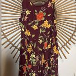American Vintage Vintage 90βs Floral Print Burgundy Mini Dress Garden Girl Cottagecore Photo 6