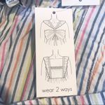 Ella Moss Striped Babydoll Top Square Neckline Flutter Sleeve Medium Large New Photo 8