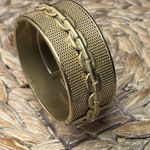 Gold Tone Mesh Chain Cuff Hinged Bracelet Photo 0