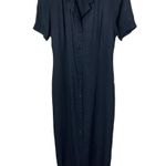 Vintage Erica Fashion Black Button Front Short Sleeve Maxi Dress M Size M Photo 0
