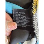 Worthington Black/Blue Floral Chiffon Button Up Long Cuffed Sleeve Blouse Size L Photo 7