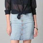 AG Adriano Goldschmied Adriano Goldschmied‎ Button Front Denim Skirt Photo 0