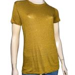 IRO Women’s Size XS Khaki Yellow Green Linen Luciana Short Sleeve Tee T-Shirt Photo 1