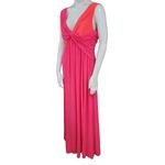 Badgley Mischka  Pink & Orange Twisted Chiffon Gown (10) Photo 4