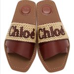 Chloé Chloe brown woven woody flat mule slide $600 CROCHET DESIGNER BOHO LUXURY fall Photo 0