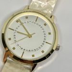 Inc women’s quartz analog wrist watch 35mm gold tone beige dial bracelet running Photo 1