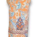 Lila Rose Dress Orange Boho Paisley Print Sleeveless Scoop Neck Mini Size 12 Photo 0