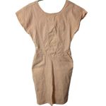 Vtg 80s Pink Structured Stretch Denim Pencil Dress Size 7 Open Back Mizz Lizz Photo 1