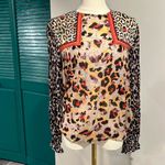 Anthropologie NWOT Bl^nk London Joelle Embroider Leopard peasant blouse XS $128 Photo 3