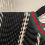 Gypsies & Moondust  Size S Black Striped Ribbed Stretch Short Sleeve Crop Top Photo 4