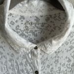 Eddie Bauer 🤍 White Sheer Print Button Down Shirt with Cuffs Photo 3