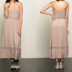 POL Neutral Crochet Detail Boho Sun Dress Photo 1