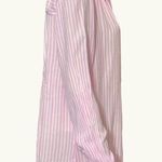Luxurious Cozy Fabrics Pink White Striped Long Sleeve Button Down Womens Shirt M Size undefined Photo 3