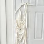 Majorelle Ivory White Averie Floral Jacquard Satin Midi Slip Drape Neck Dress XL Photo 5