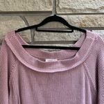 Fantastic Fawn  Ribbed Boatneck Pocket Long Sleeve Top Mauve Pink Medium Photo 1