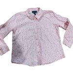 Vintage Denim & Co pink snap down collar embroidered floral shirt Size L Photo 6