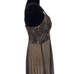 Vintage Roulette Lace Accordion Pleated Semi Sheer Lined Dress Black Size Medium Photo 3