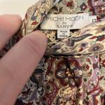 Vintage Michii Moon For Sanyo Silk Paisley Printed Blouse Sz 12 Purple Photo 2