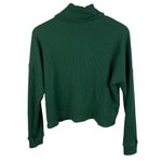 Lulus Seasonal Essential Green Waffle Knit Turtleneck Long Sleeve Top Size Small Photo 3