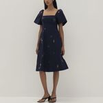 Love Bonito Bexley Embroidered Panelled Fit & Flare Dress in Humble Abode‎ Sz XS Blue Photo 1