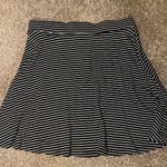Black And White Striped Flowy Skater Skirt Photo 1