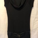 Bella D Black Sweater Dress with Attached Black Belt at Hips Stretch Sz L Size L Photo 12